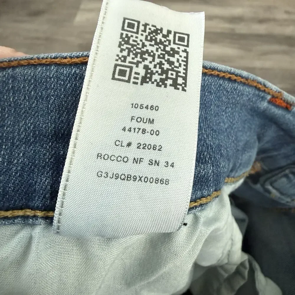 True Religion Jeans Mens Sz 42x35 ROCCO Relaxed Skinny 5-Pocket Blue No Flap